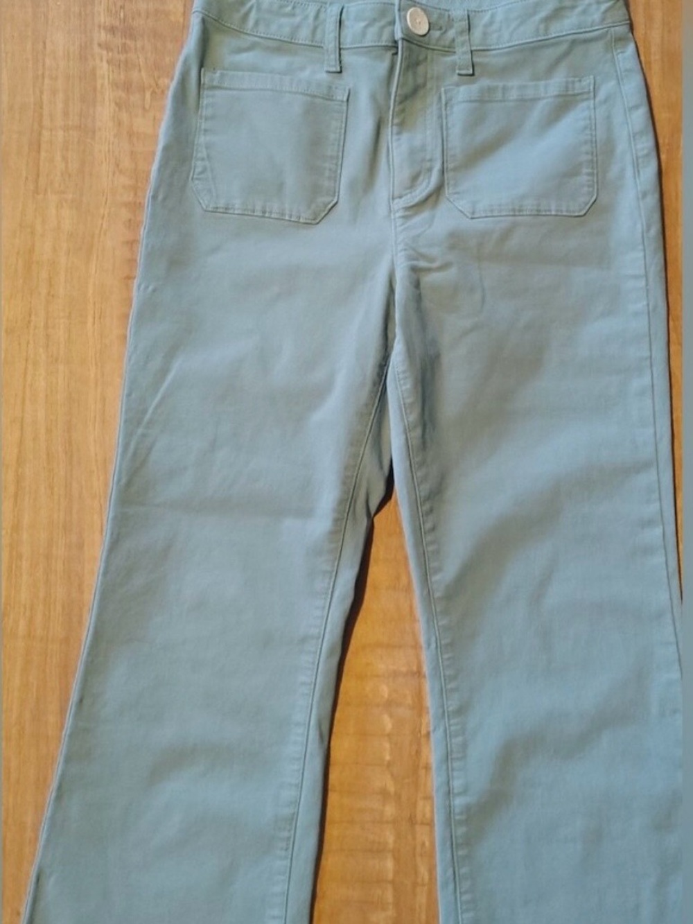 Lauren Conrad High-Rise Straight Leg Pants in Sage Green